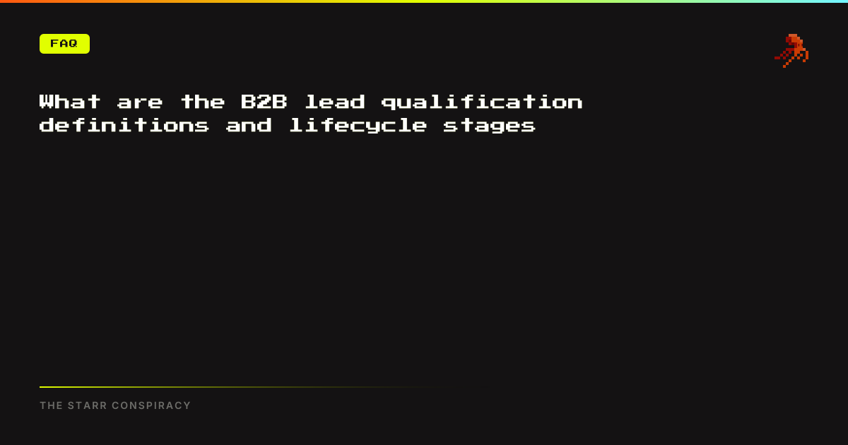 What are the B2B lead qualification definitions and lifecycle stages