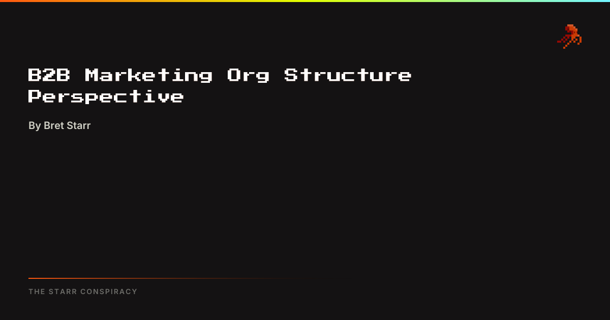 B2B Marketing Org Structure Perspective